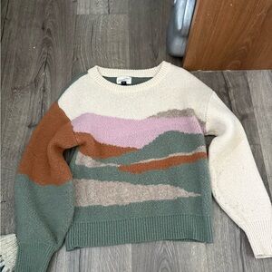 Universal Thread Women's Multicolor Crew Neck Sweater